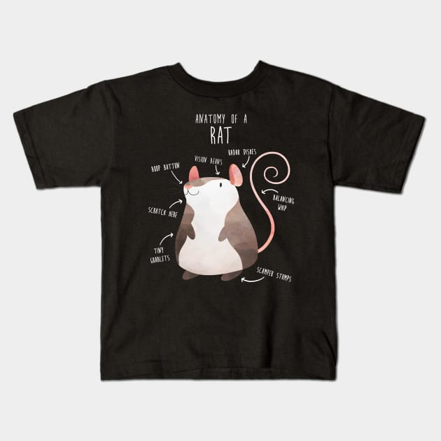 Anatomy of a Rat Kids T-Shirt by Psitta